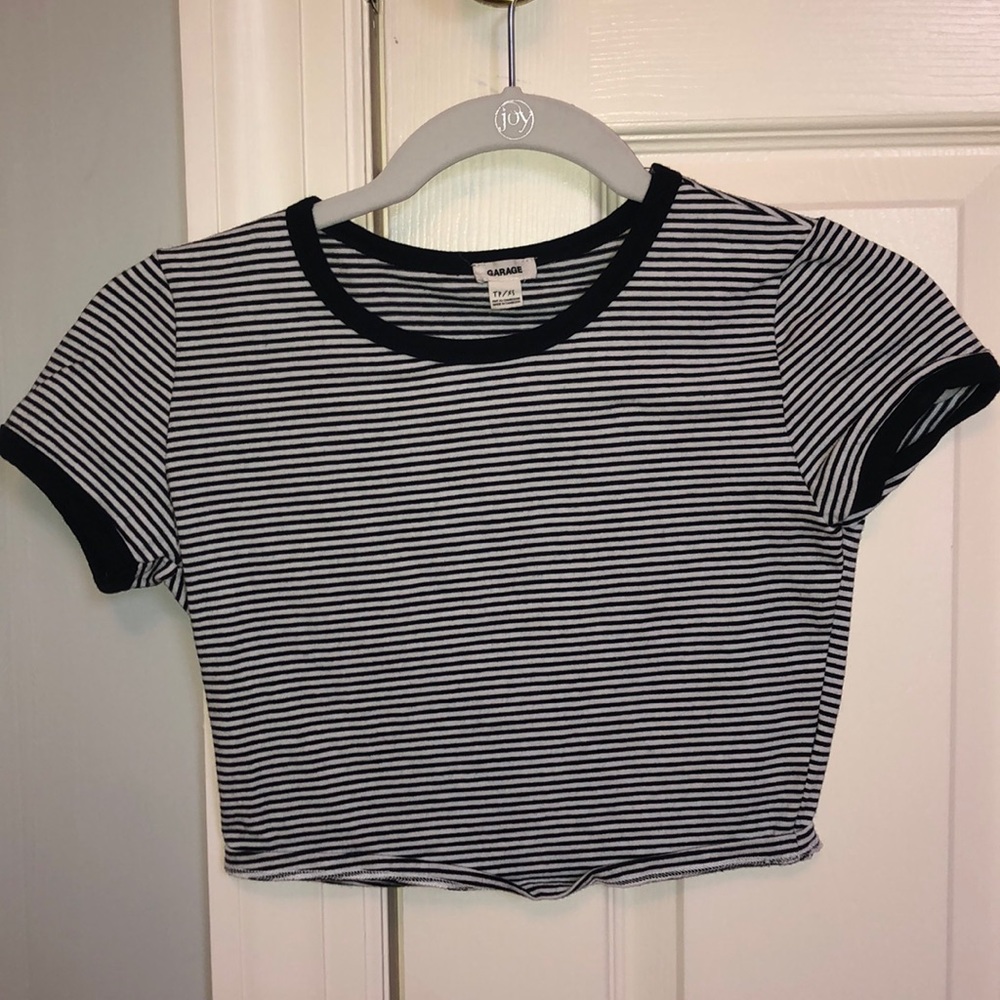 Black and white stripped crop top.
